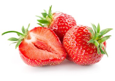 Çilekli, yarı yarıya izole edilmiş beyaz