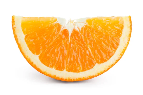 Rebanada Fruta Naranja Aislada Blanco — Foto de Stock