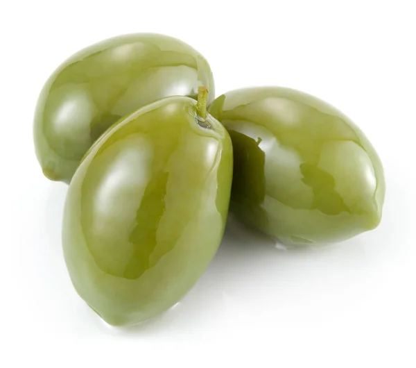 Olive Verdi Isolate Bianco — Foto Stock