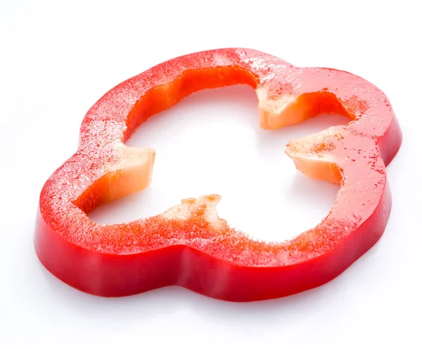 Red Pepper Slice Isolated White — Stock Photo, Image