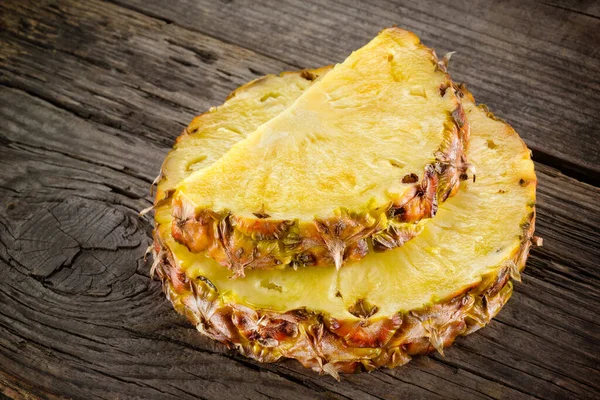 Pineapple Slice Wood Organic Fruit — Stock Photo, Image