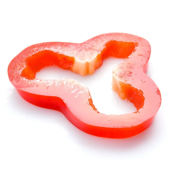 Sliced Red Pepper Isolated White — Stock Photo, Image