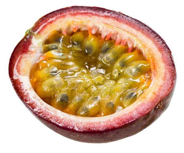 Passionsfrukt Hälften Maracuya Isolerad Vit Bakgrund — Stockfoto