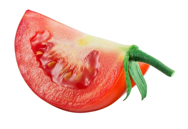 Tomate Stück Isoliert Auf Weiß Mit Schnittpfad — Stockfoto
