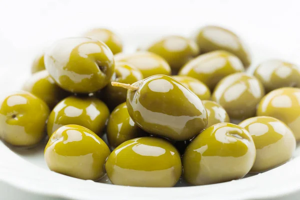 Green Olives Natural Background — Stock Photo, Image