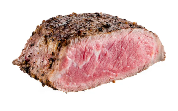 Hovězí Steak Maso Izolované Bílém Pozadí — Stock fotografie