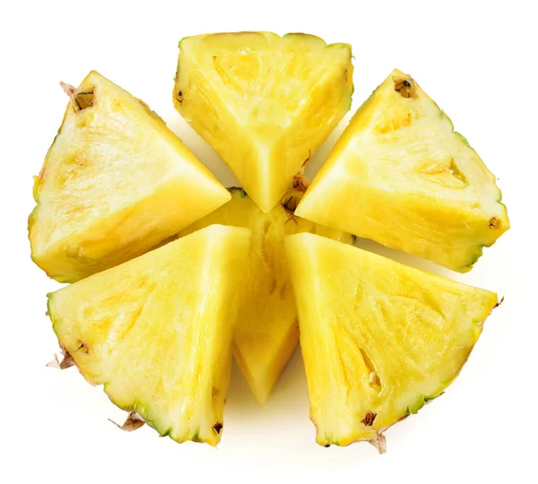 Ananas Skivor Isolerad Vit Bakgrund — Stockfoto