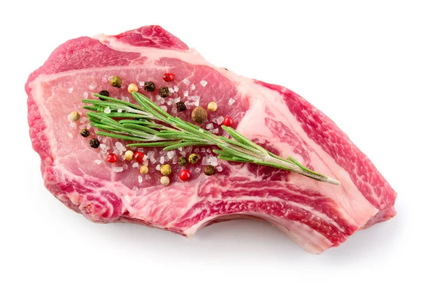 新鲜生肉在白色背景上隔离 有机食品 — 图库照片