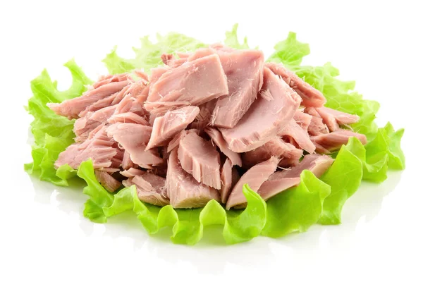 Canned Tuna Chunks Green Salad — Stock Photo, Image