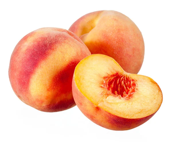 Peach Isolated White — Stock Photo, Image