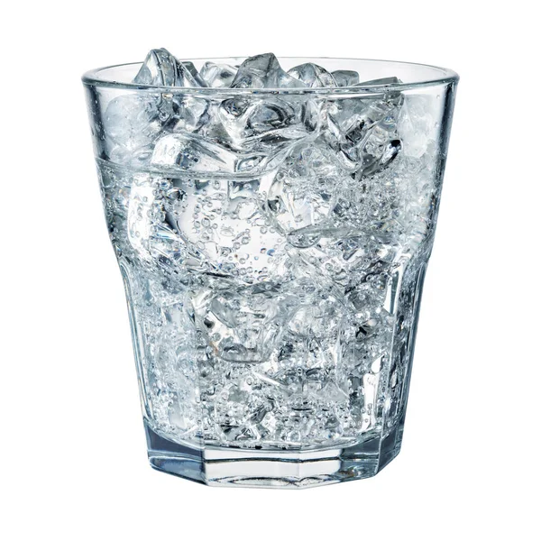 Склянка Води Льодом Відсічним Контуром — стокове фото