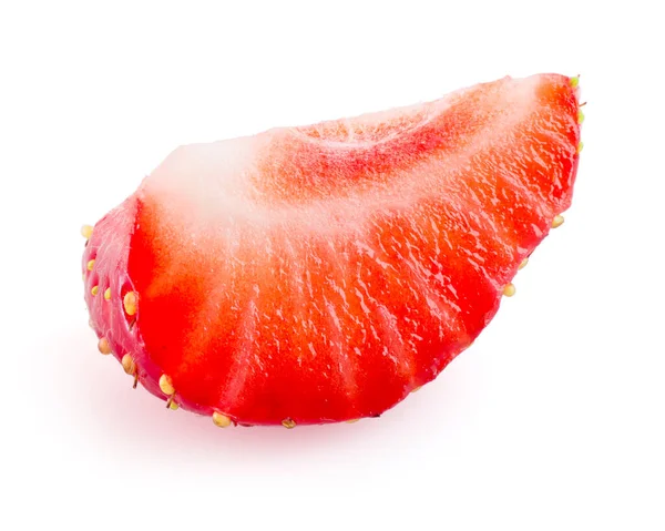 Jordgubbsskiva Isolerad Fruktbit — Stockfoto