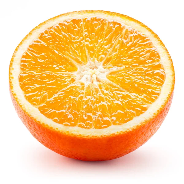 オレンジ色の白い背景で隔離の半分 — Stockfoto