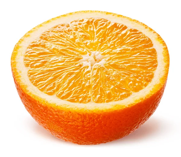 Naranja Mitad Fruta Aislada Sobre Fondo Blanco — Foto de Stock