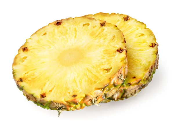 Färsk Ananas Ringar Isolerade Vit Bakgrund — Stockfoto