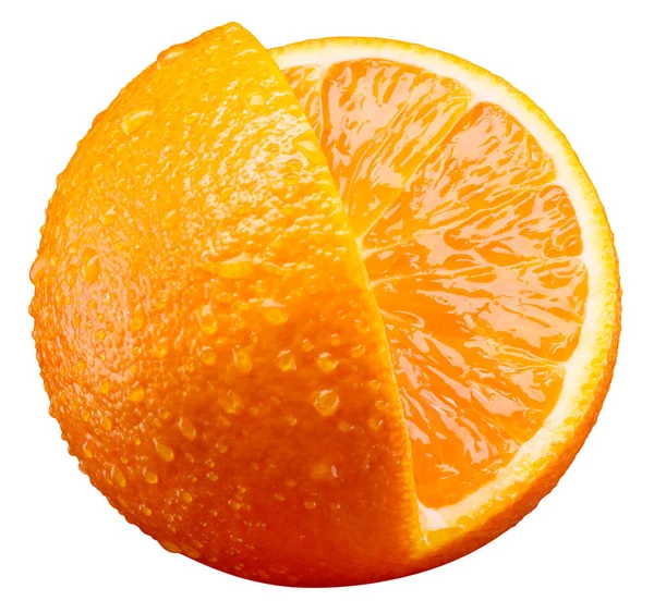 Orange Fruit Cut Piece Isolated White — Stock Photo, Image