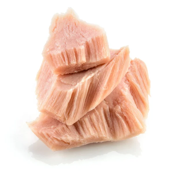 Tuna Canned Fish Isolated White Macro — Stock Photo, Image