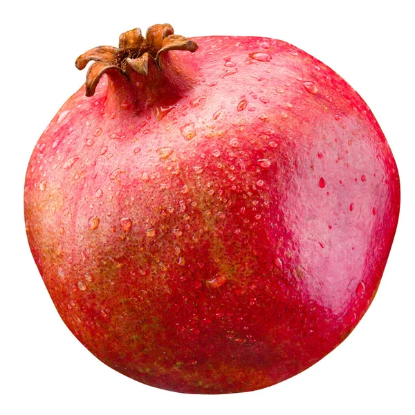 Pomegranate Wet Fruit Isolated White Background — Stock Photo, Image