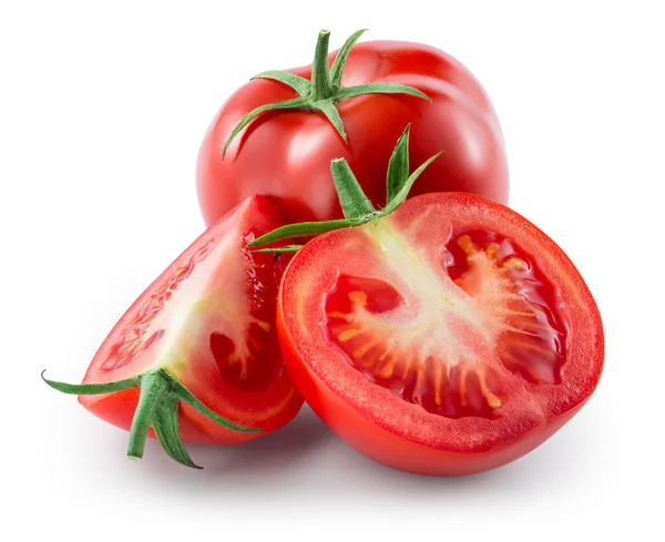 Pomidor Białym Tle Ścieżką Przycinającą — Zdjęcie stockowe