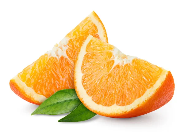 Rebanada Fruta Naranja Aislada Blanco —  Fotos de Stock