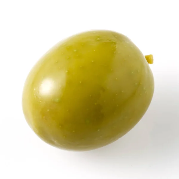 Green Olive Isolated White — Stock Photo, Image