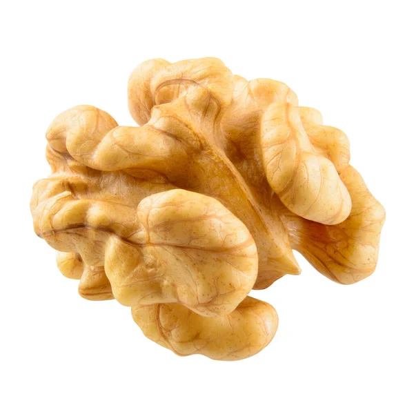 Walnut Kernel Isolated White Background Clipping Path — Stock Photo, Image