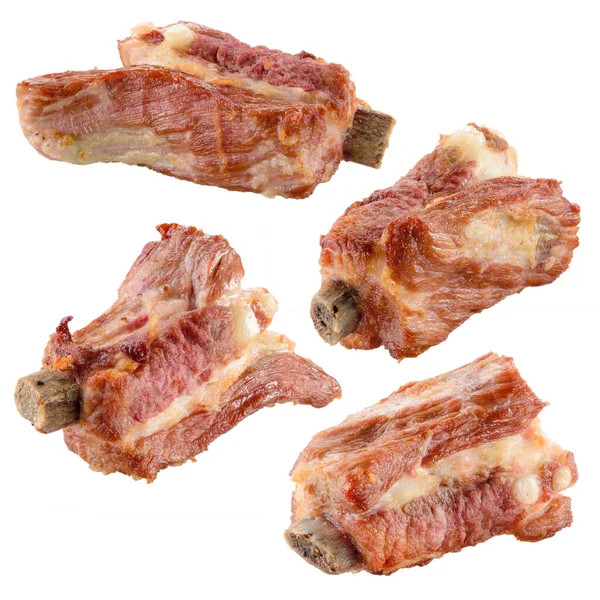 Ribs White Background Collection Meat — Stock Photo, Image