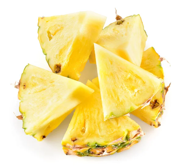 Pineapple Slices Isolated White Background — Stock Photo, Image