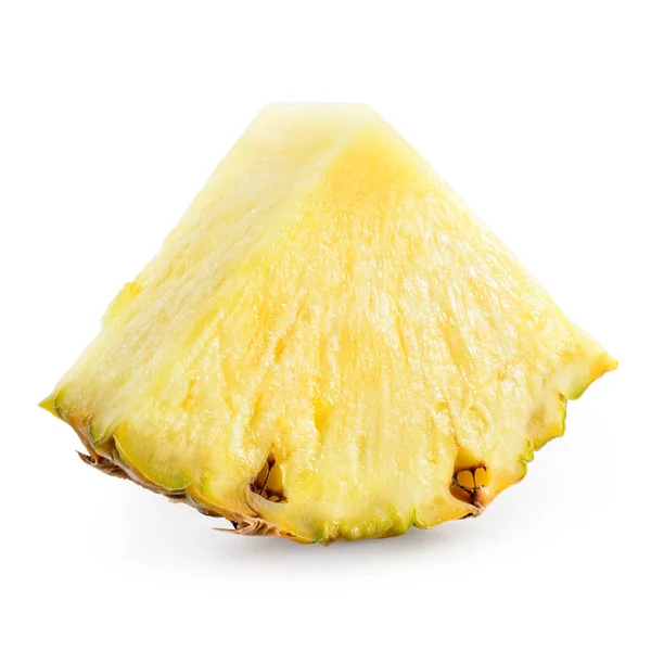 Fresh Pineapple Slice Isolated White Clipping Path — Stock Photo, Image
