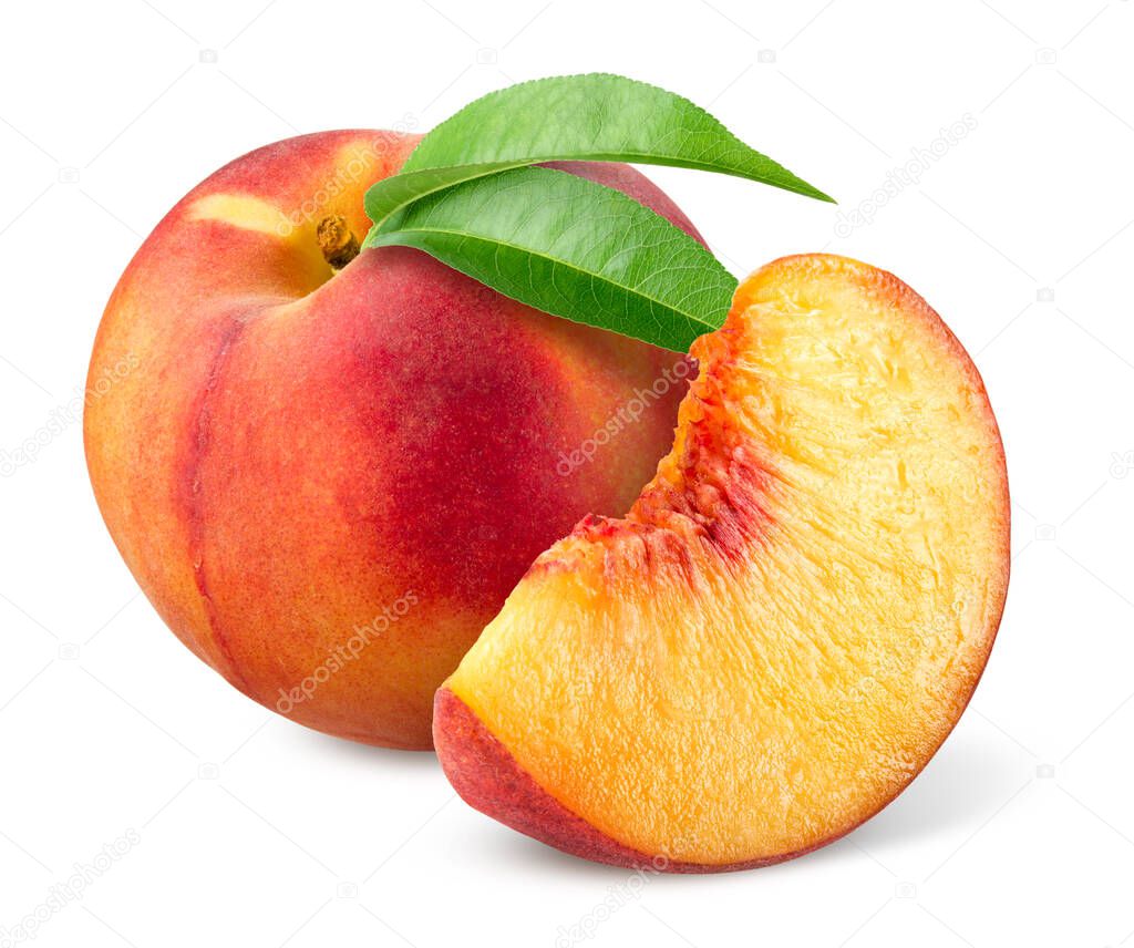 Peach isolated on white.