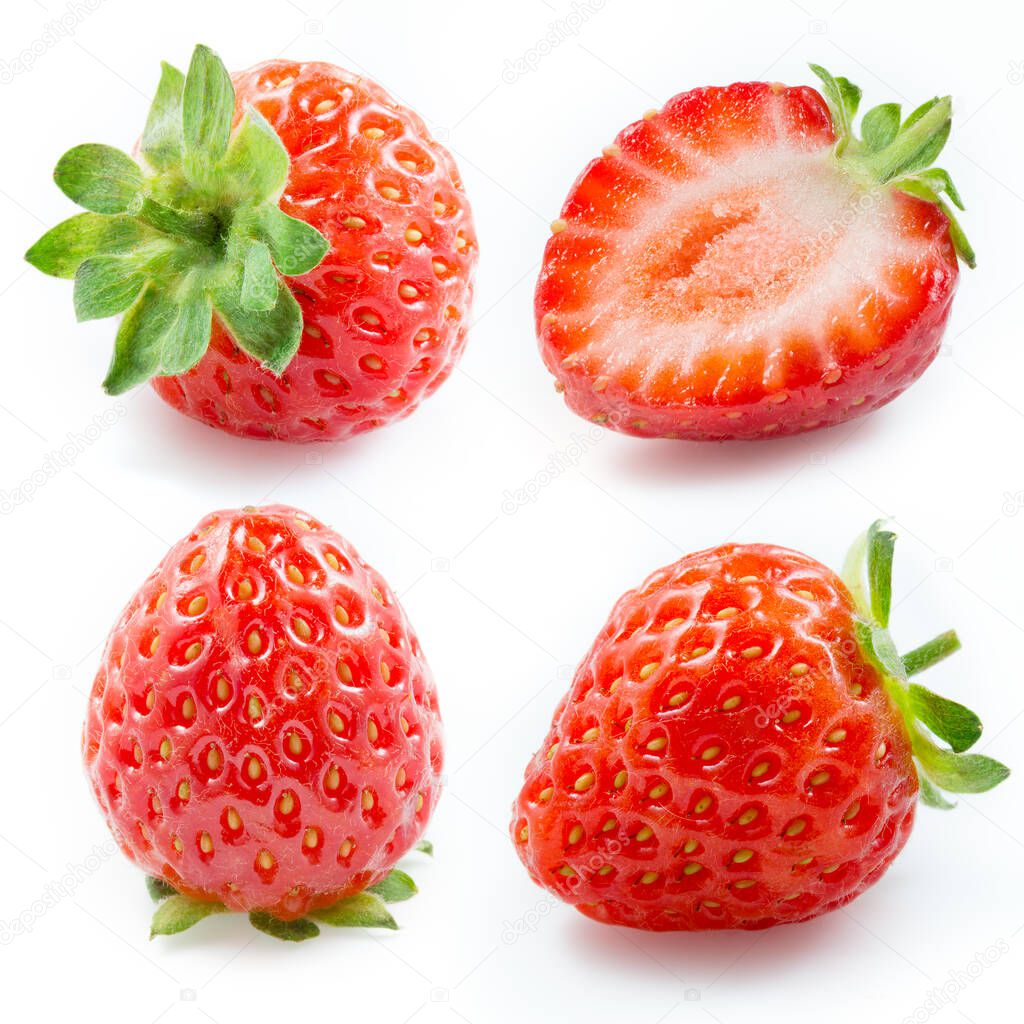 Strawberry. Collection isolated on white