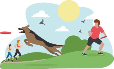 En İyi Arkadaş Banner. Çizgi film adamı, Oturan Boksör Üretici Köpek Vektör İllüzyonu. Köpek Eğitimi, İtaat, Çocuk Eğitmen Komutanlığı. Hayvan Sahibi Yürüyüşü, Park 'ta Yaz Günü Oyunu. Arkadaşlık, Aşk, Bakım