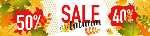 Illustration vectorielle abstraite Arrière-plan de vente d'automne avec feuilles d'automne tombantes . — Image vectorielle