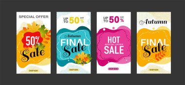 Düşen sonbahar yaprakları ile soyut vektör çizim sonbahar satış arka plan.