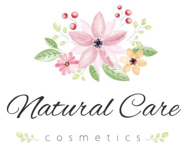 Suluboya çiçek logosu. Vektör illüstrasyonu.