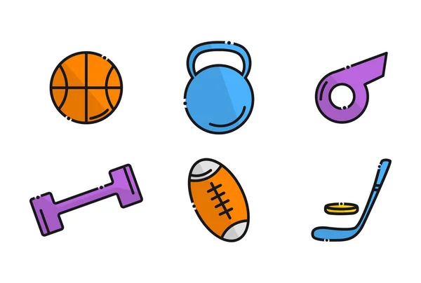 Icons, sport icons, sporting goods — Stock Vector