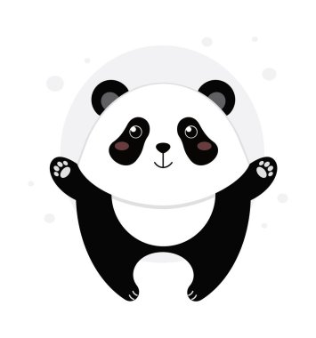 Panda çizimi. Bir panda görüntüsü. Panda karakteri