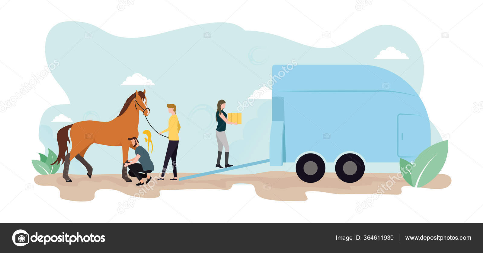 Free Clipart Of Horse Trailer