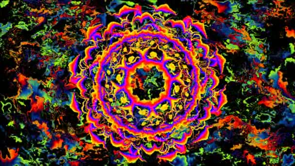Mandala motif avec des couleurs mobiles sur fond abstrait — Video
