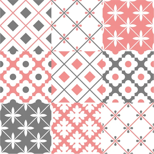 Arka plan, fayans ve Tekstil için dekoratif desen. Modüler parçalardan monte edilir. Vektör. Sorunsuz.