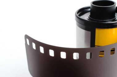  Beyaz arka plan, closeup silindir 35 mm film