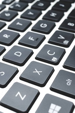 siyah klavye yakın çekim