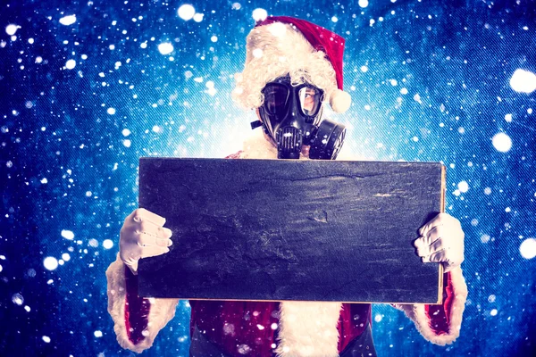 Santa con máscara de gas — Foto de Stock