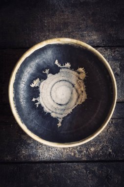 Zanaat maded boş plaka üzerinde ahşap arka plan