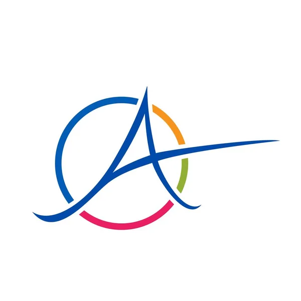 Yuvarlak Mektup Bir Logo — Stok Vektör