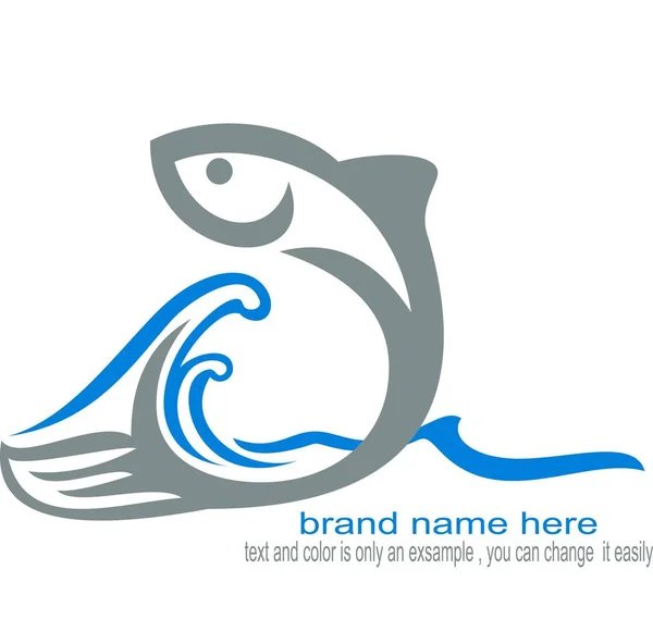 Amostra Desing Peixe Logotipo Animal Ilustração De Bancos De Imagens