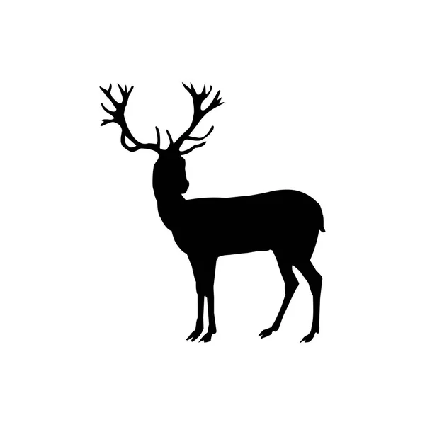 Креативный Логотип Черного Оленя — стоковый вектор