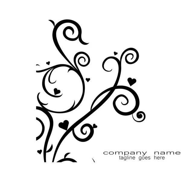 Creative Black Plant Love Logo Graphic Resources — Stock Vector