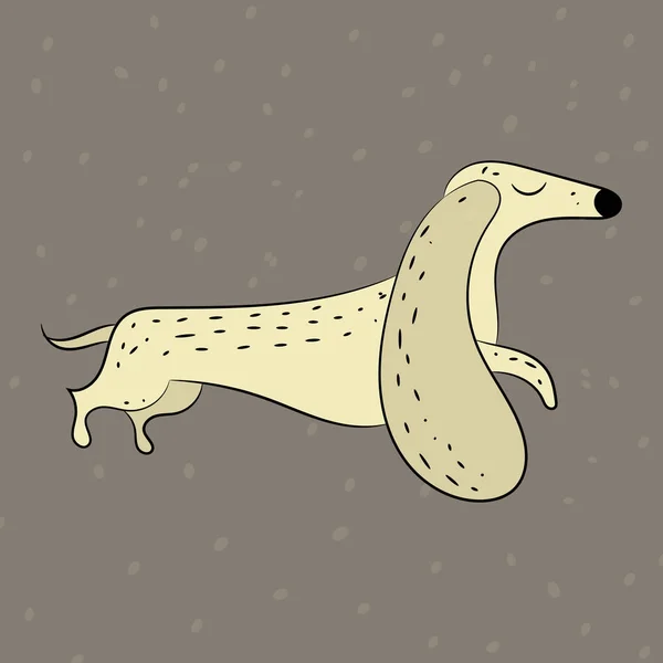 Vector dibujado a mano dachshund. El símbolo del Año Nuevo 2018 . — Archivo Imágenes Vectoriales