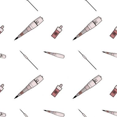 Vektör basit desen sürekli makyaj için ekipman. Site, kartvizit, duvar kağıdı arka plan için kullanılan